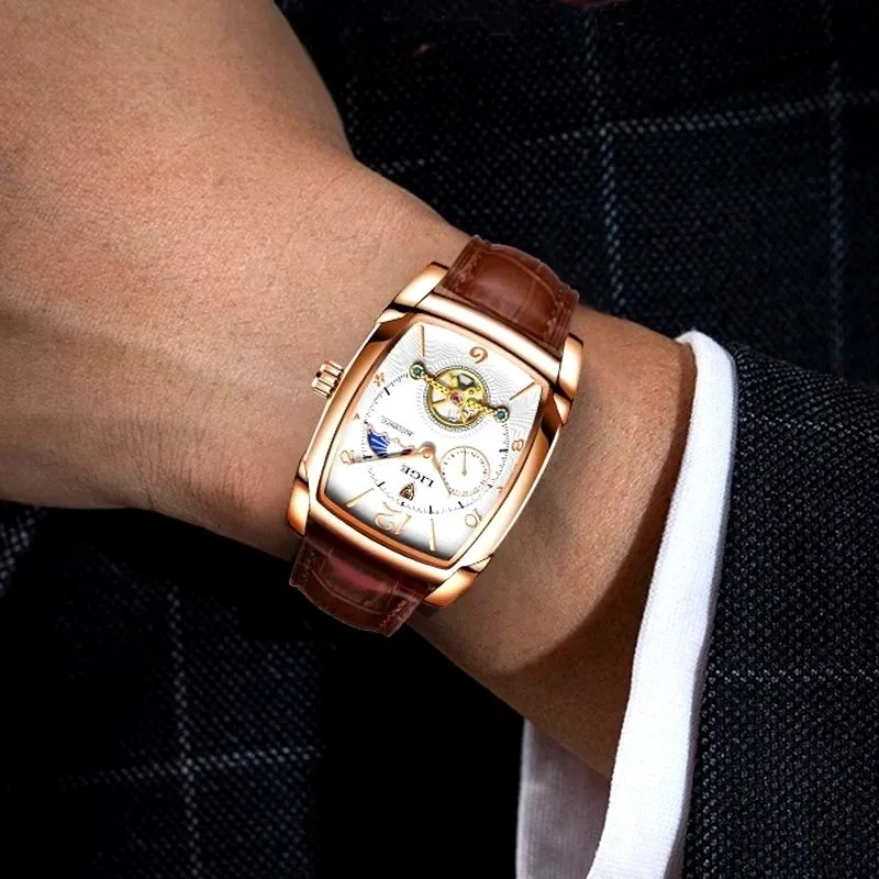 Ansicht 2 — Uhr für Herren – rechteckig Eleganter Stil