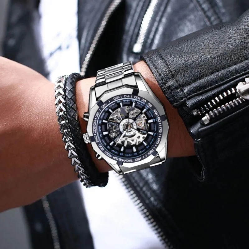 Ansicht 3 — Mechanische Uhr für Herren – Skelett