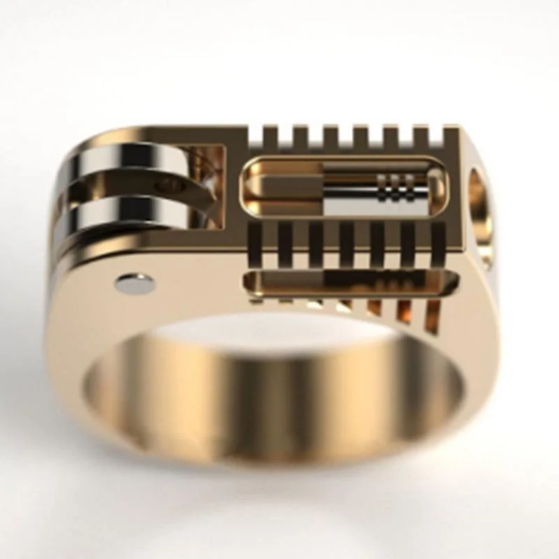 Ansicht 2 — Steampunk-Ring – Zahnräder