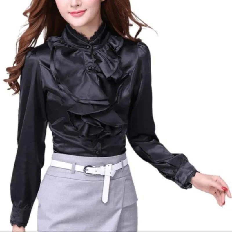 Steampunk-Bluse – schwarz