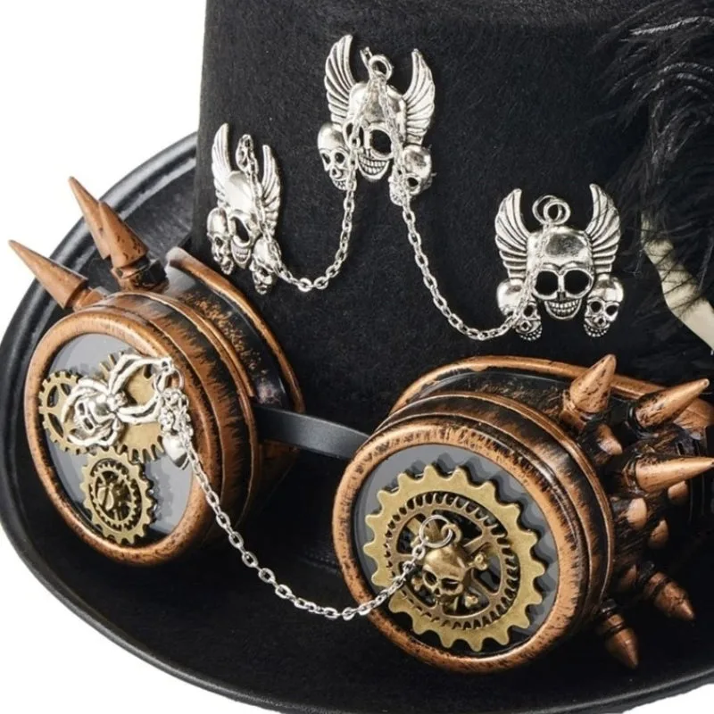 Ansicht 4 — Steampunk-Hut – Totenkopf