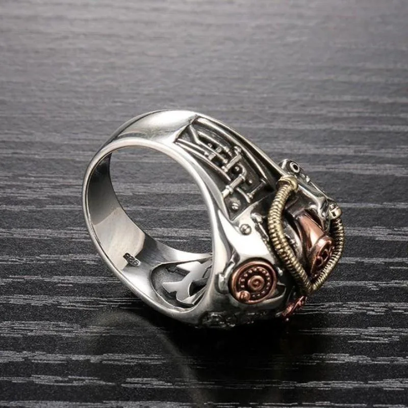 Ansicht 7 — Steampunk-Ring – Totenkopf