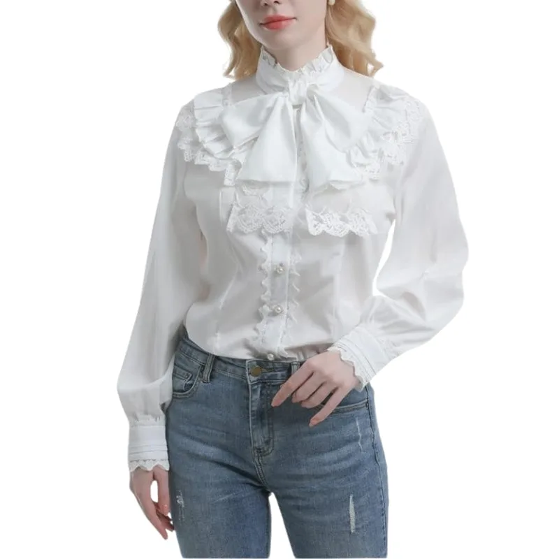 Ansicht 2 — Steampunk-Bluse – viktorianisch weiß