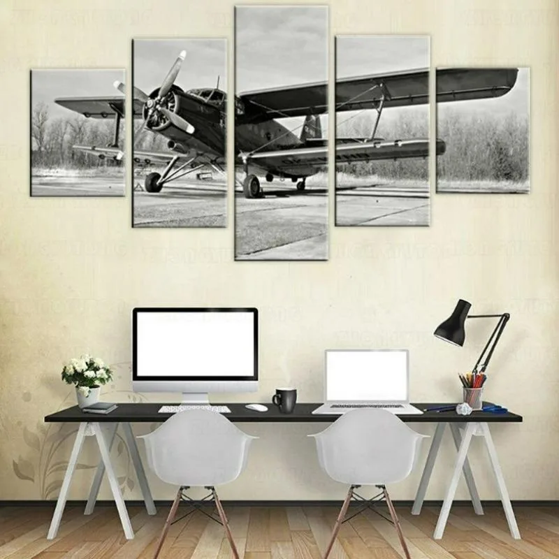 Wandbild – Flugzeug schwarz und weiß