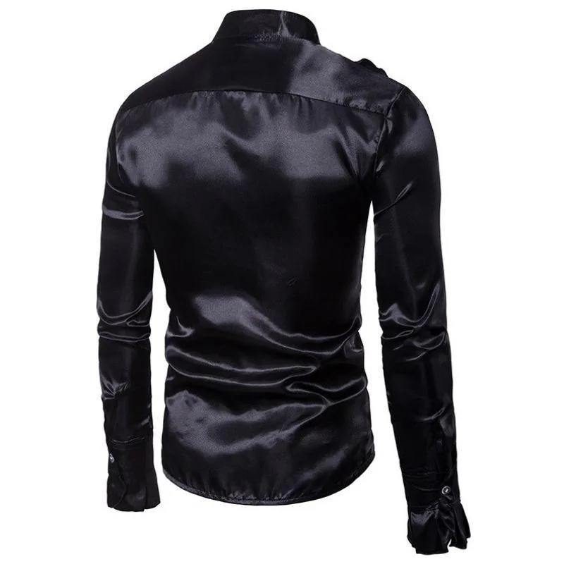 Ansicht 2 — Steampunk-Hemd für Herren – Satin schwarz