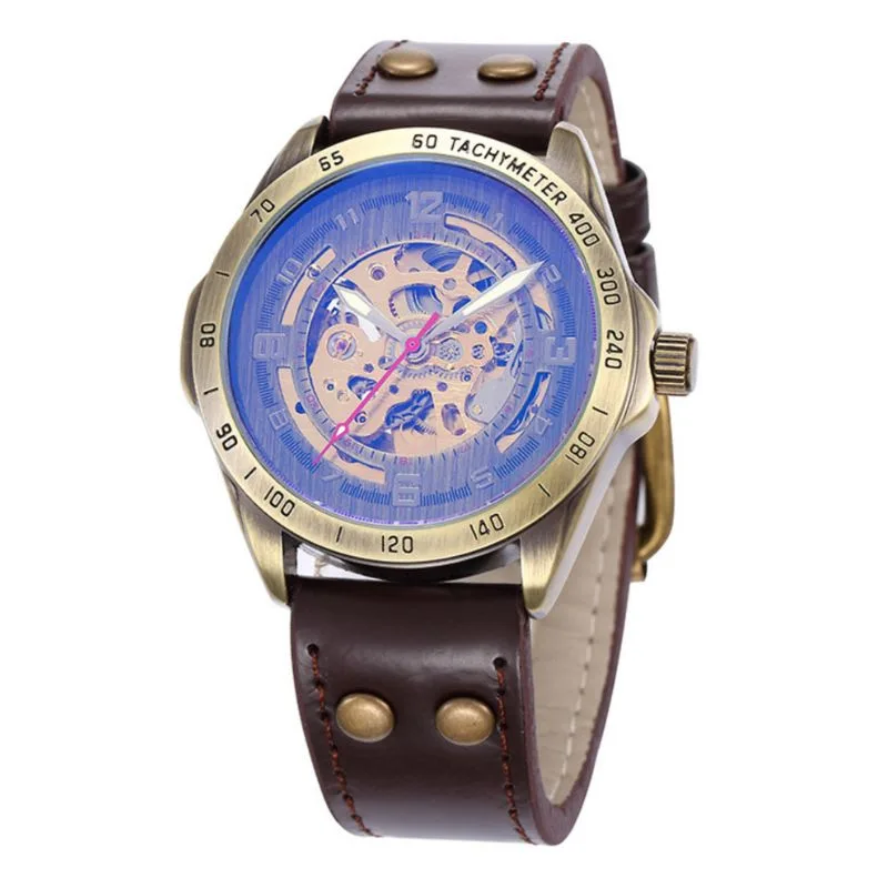 Herrenuhr mit sichtbarem Uhrwerk