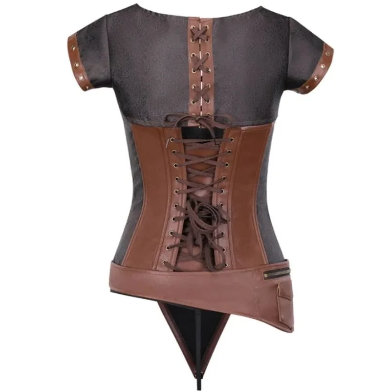 Ansicht 6 — Steampunk-Korsett – Leder
