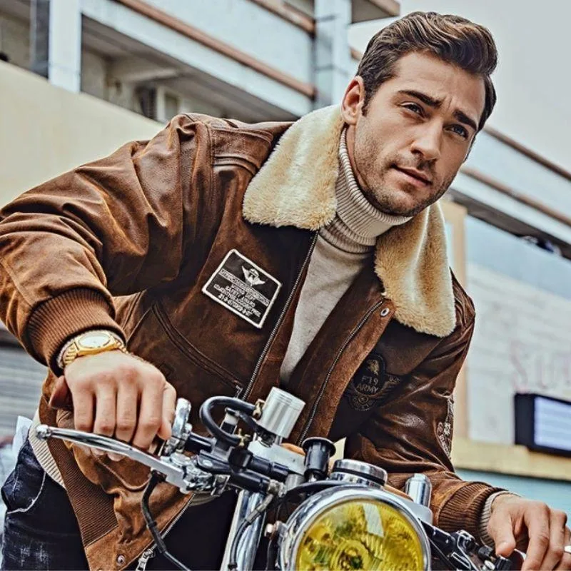 Ansicht 2 — Steampunk-Jacke – Fliegerstil aus Leder