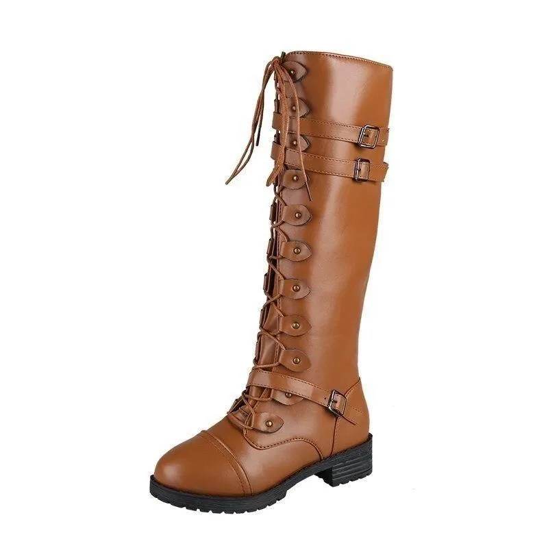 Ansicht 3 — Steampunk-Stiefel – braun aus PU