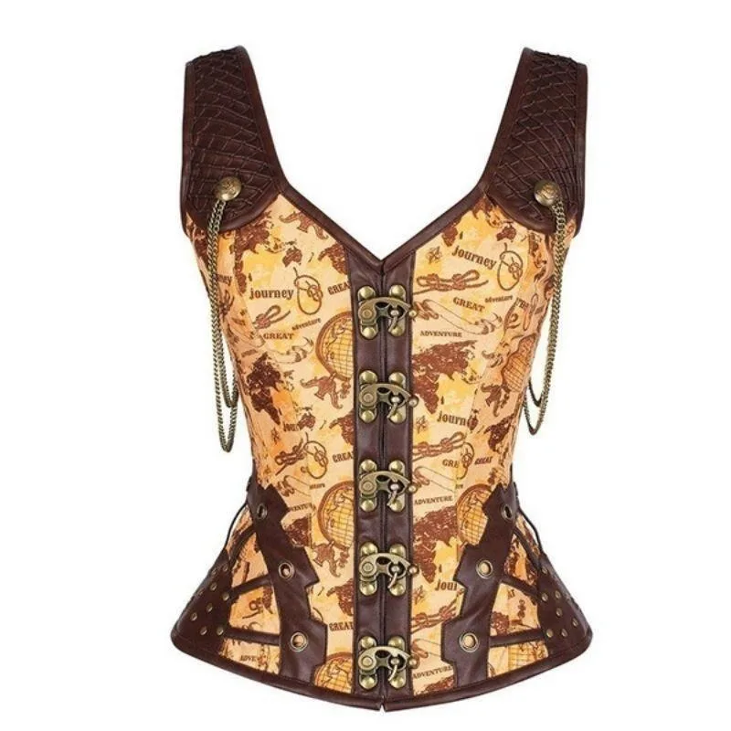 Steampunk-Korsett – goldfarben