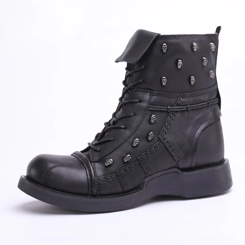 Stiefeletten für Herren – Motorradstil aus Leder