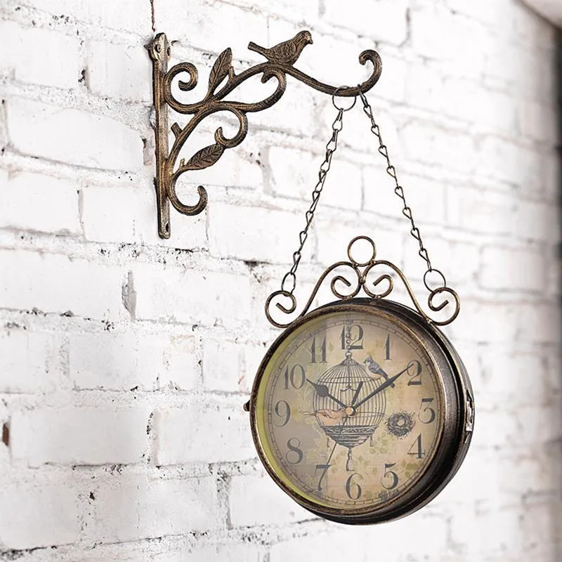 Steampunk-Uhr – Bahnhofsstil Zweiseitig