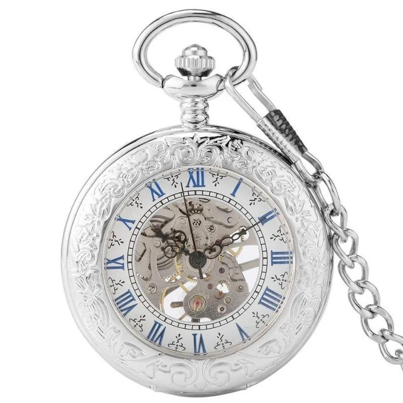 Steampunk-Taschenuhr – antik-look silberfarben