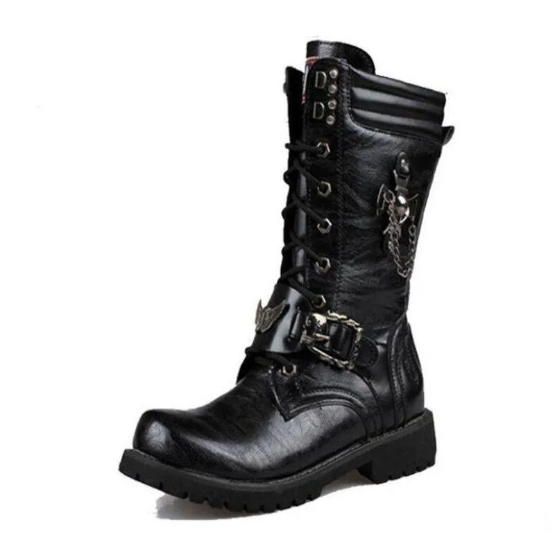 Steampunk-Stiefel – Gothic Totenkopf