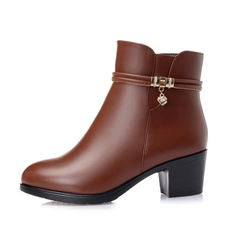 Stiefeletten – aus PU braun Absatz