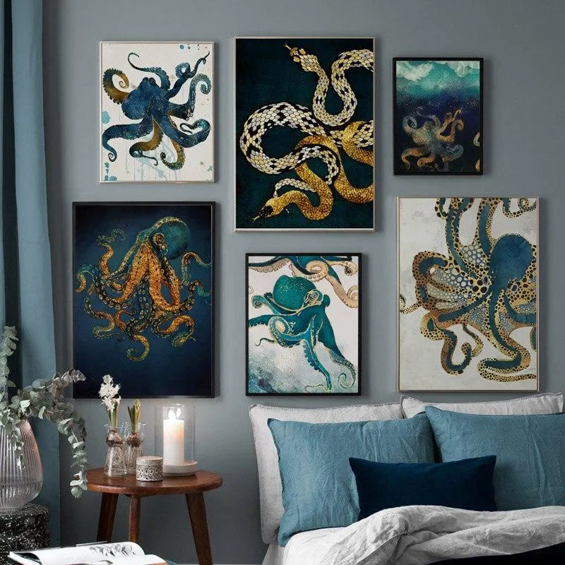 Ansicht 2 — Steampunk-Wandbild – Oktopus – Modell 2