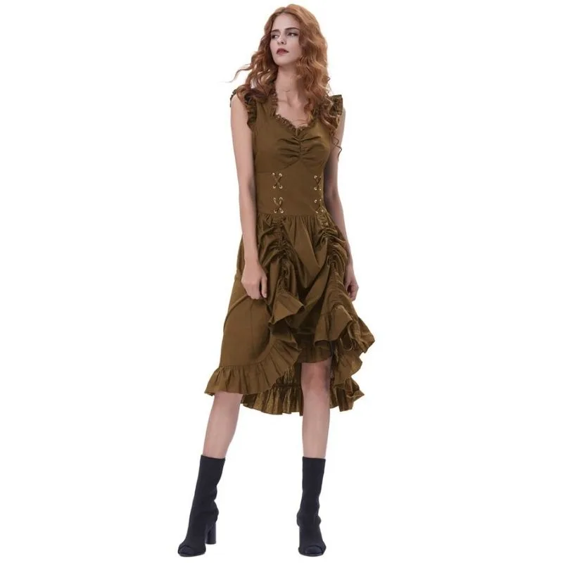 Ansicht 3 — Steampunk-Kleid – lang braun