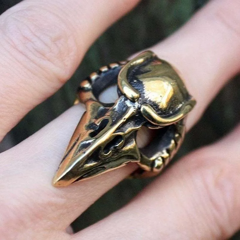 Ansicht 3 — Steampunk-Ring – Rabe Bronzefarben