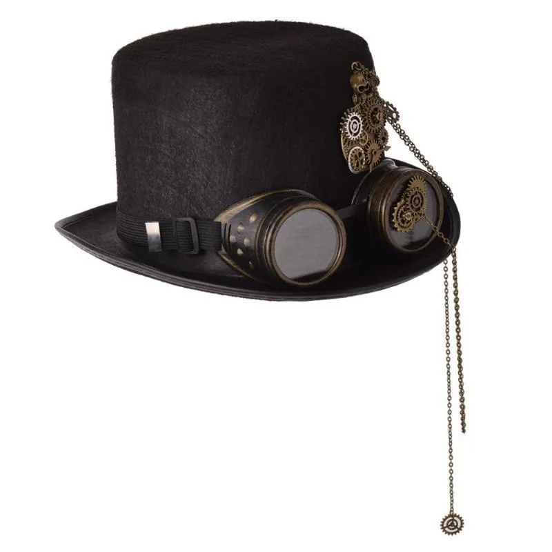 Ansicht 3 — Steampunk-Hut – mit Kette