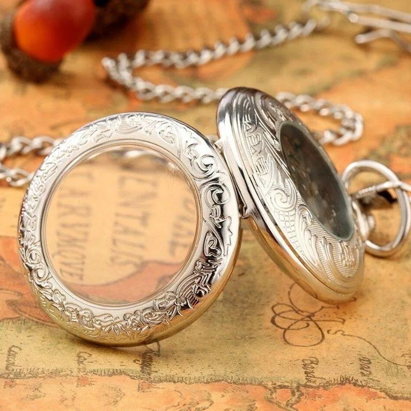 Ansicht 2 — Steampunk-Taschenuhr – antik-look silberfarben