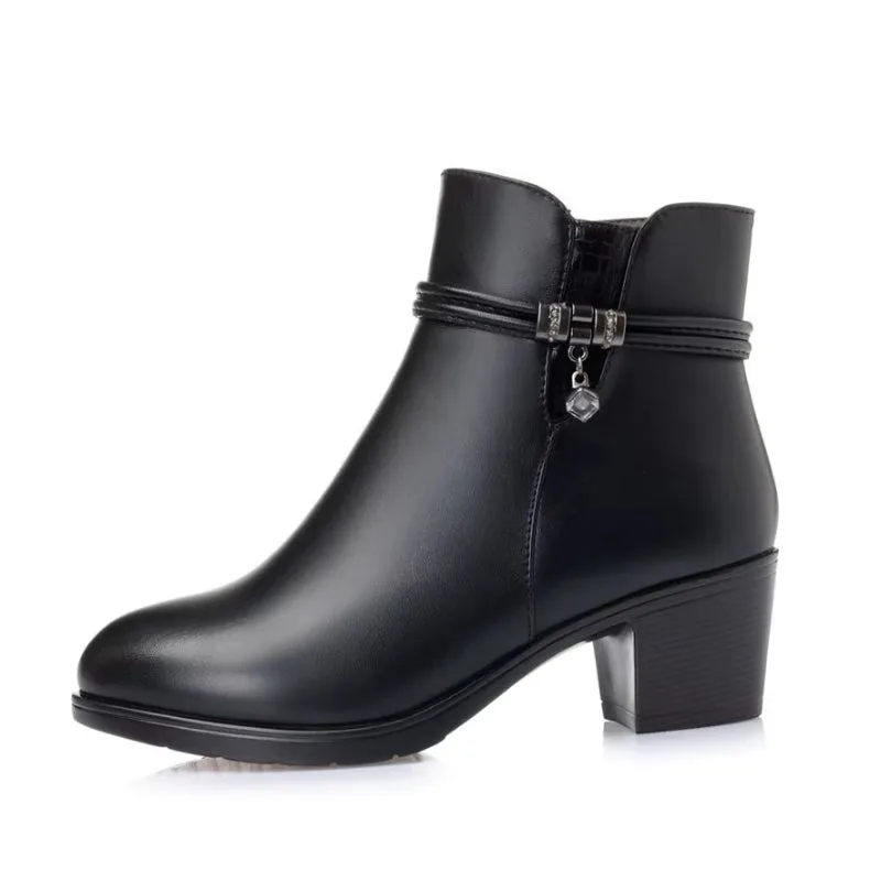 Stiefeletten – aus PU schwarz Absatz 5 cm