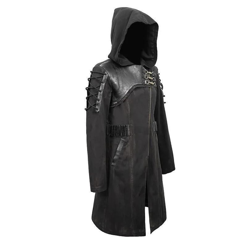 Ansicht 2 — Steampunk-Jacke – Trench Coat mit Kapuze