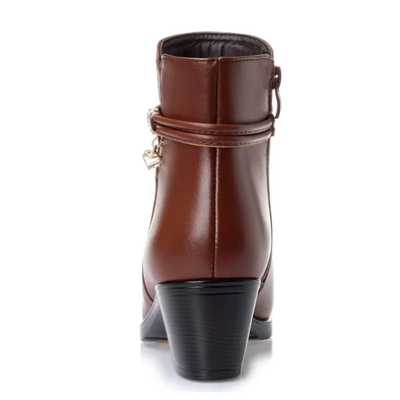 Ansicht 5 — Stiefeletten – aus PU braun Absatz