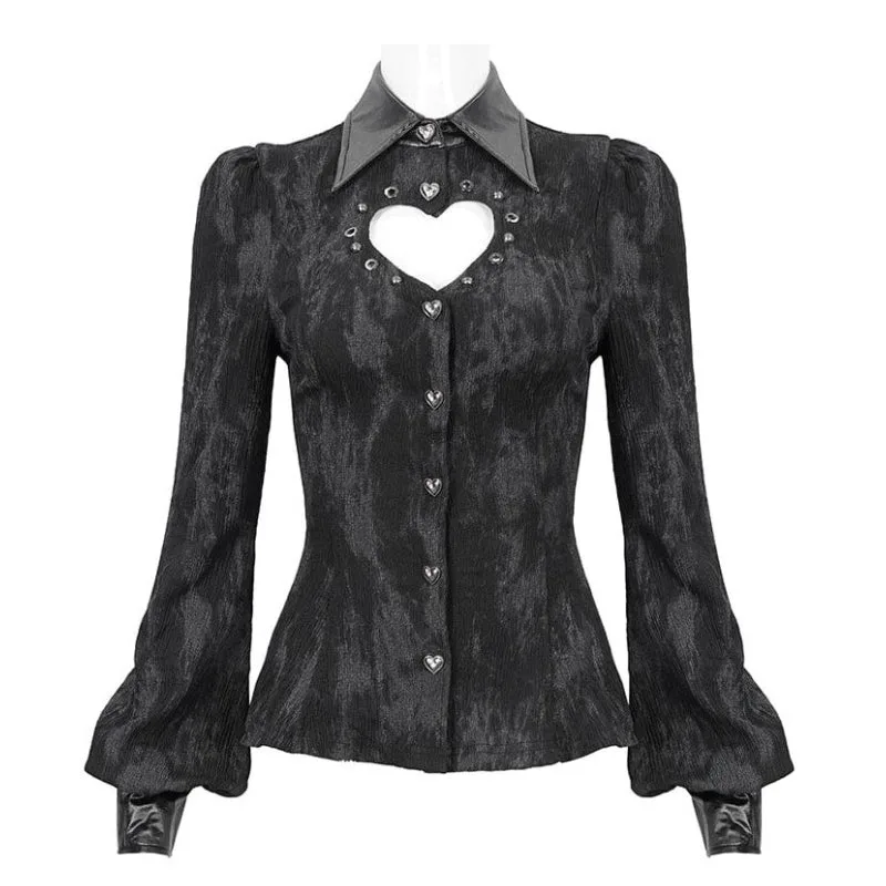 Steampunk-Bluse – Offener Kragen