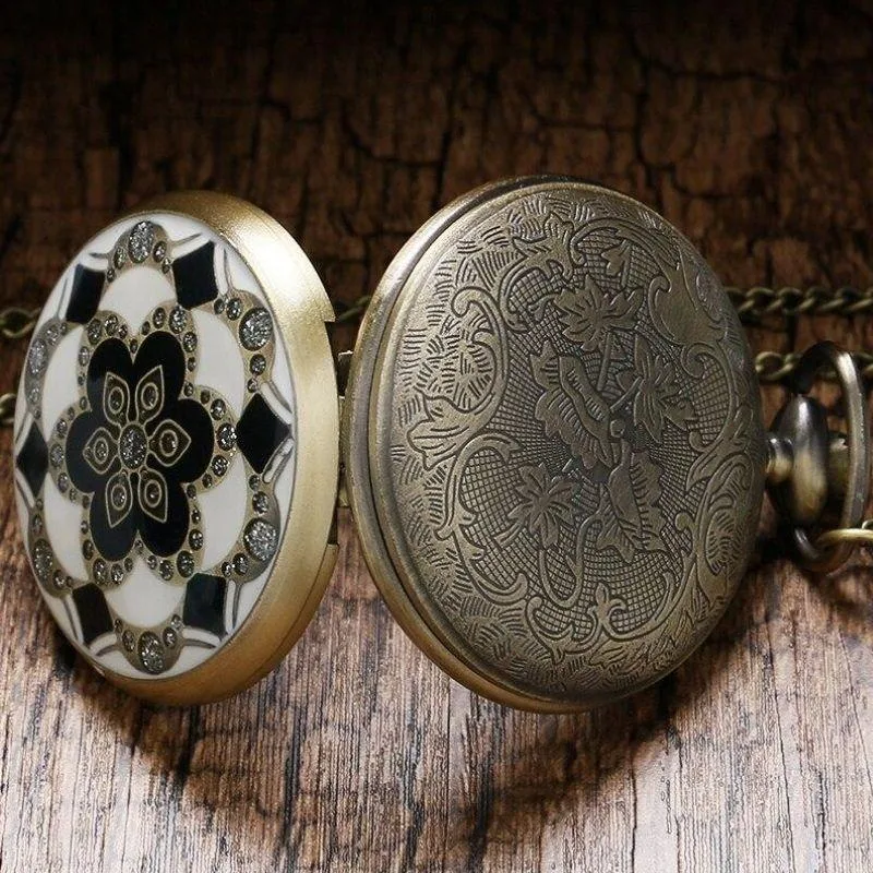 Ansicht 2 — Steampunk-Taschenuhr – Blumen