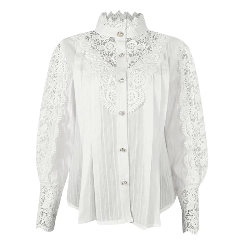 Bluse – Spitze Kragen viktorianisch
