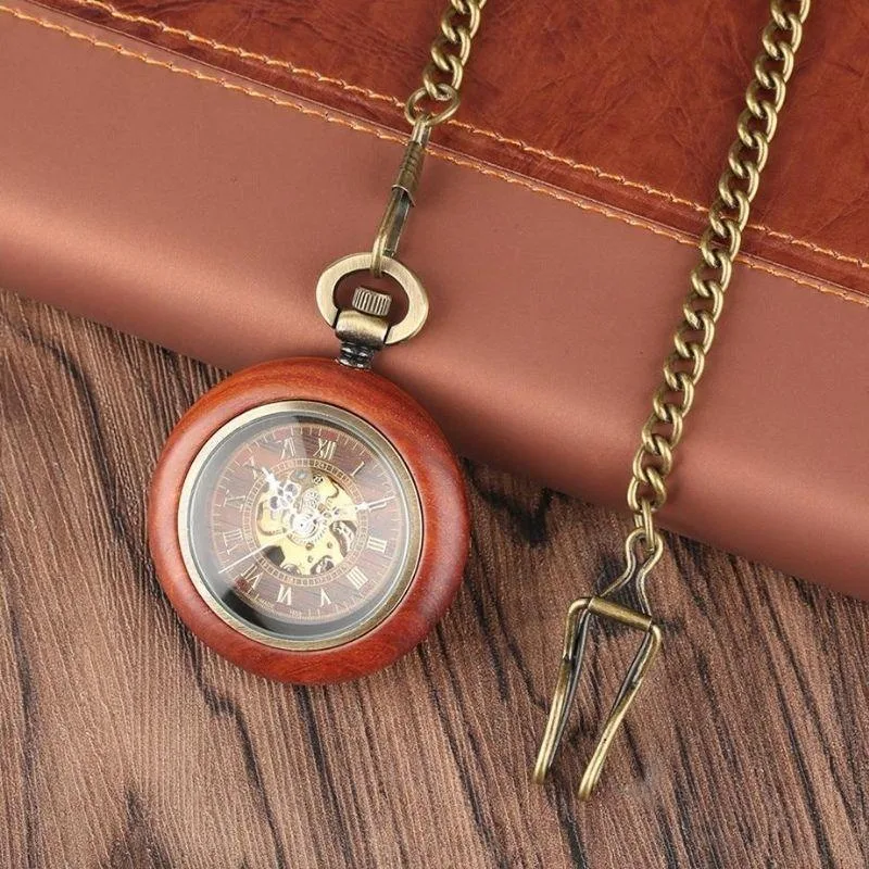 Ansicht 4 — Steampunk-Taschenuhr – aus Holz