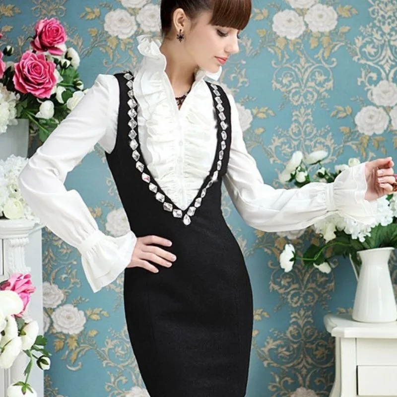 Ansicht 5 — Steampunk-Bluse für Damen – weiß