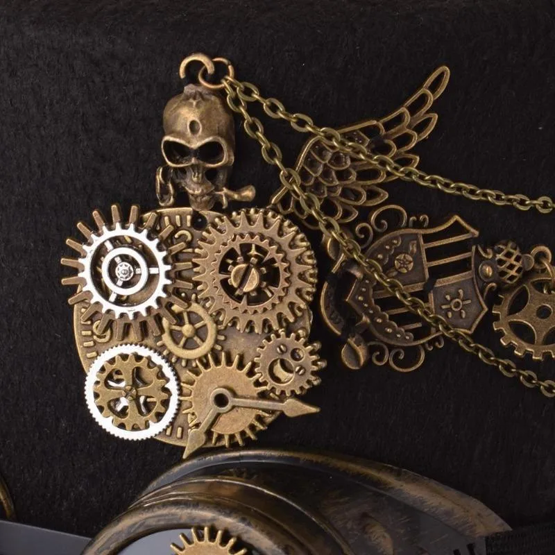 Ansicht 4 — Steampunk-Hut – mit Kette