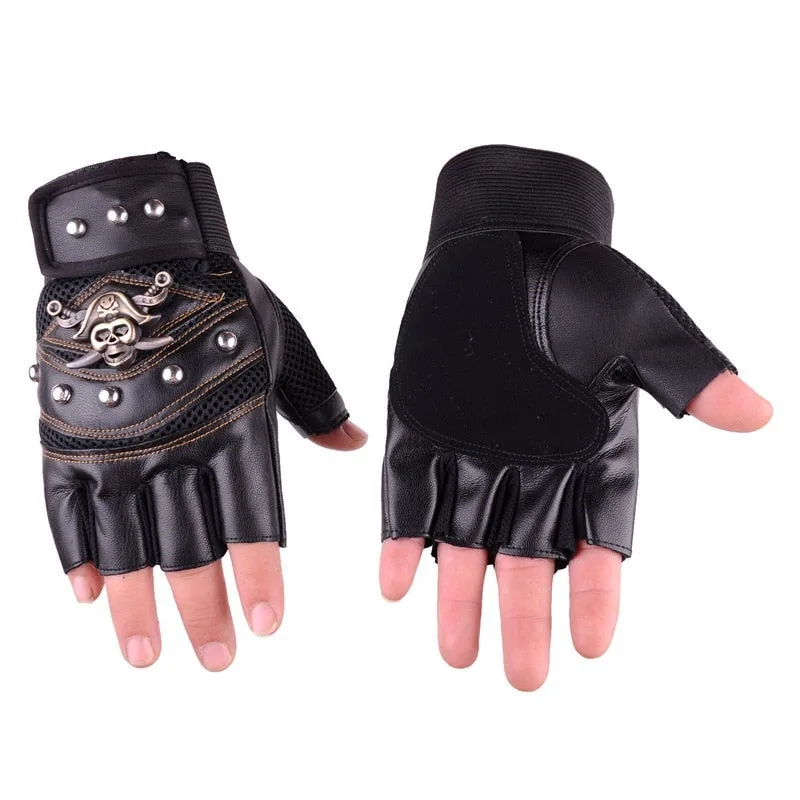 Ansicht 4 — Fingerlose Handschuhe – Totenkopf