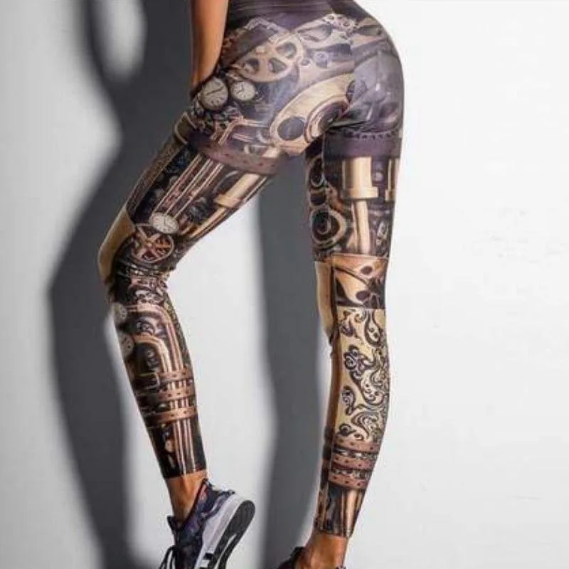 Ansicht 2 — Steampunk-Leggings – Zahnrad