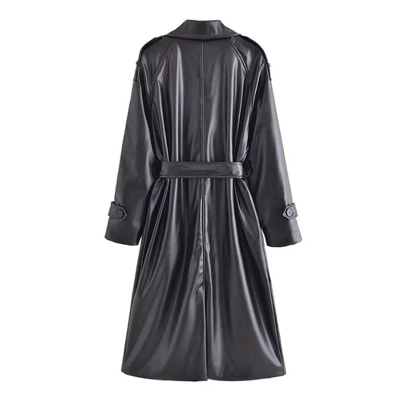 Ansicht 2 — Mantel – PU-Kunstleder Typ Trench Coat