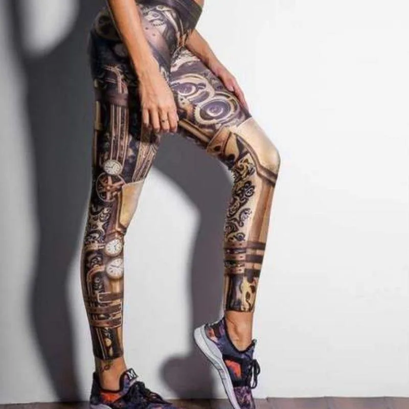 Ansicht 3 — Steampunk-Leggings – Zahnrad