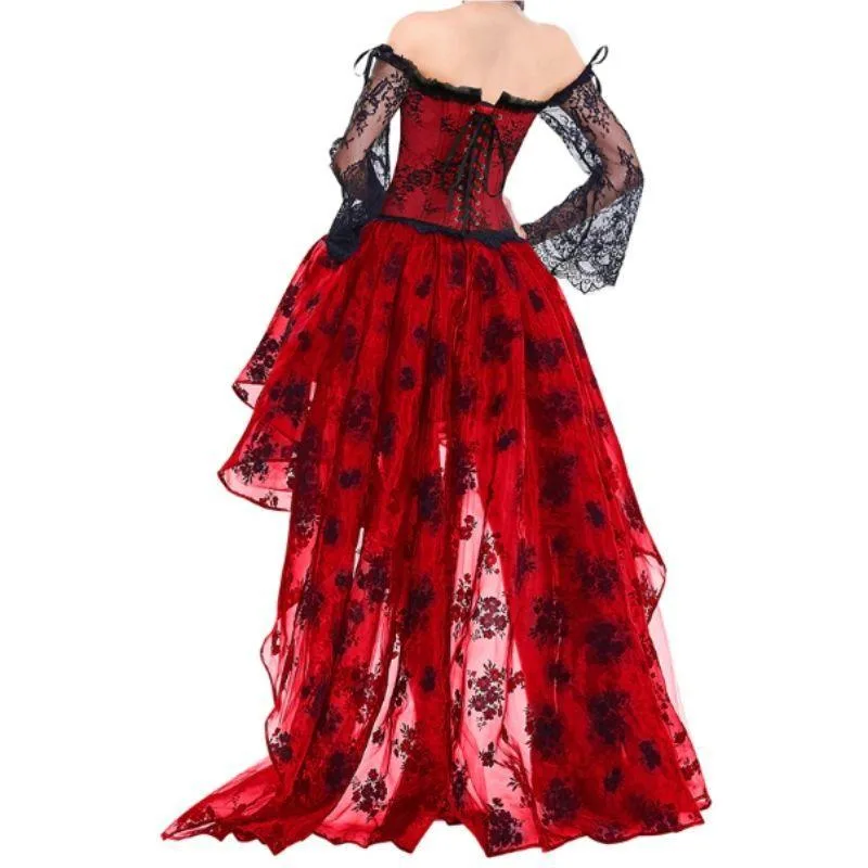 Ansicht 2 — Steampunk-Kleid – rot