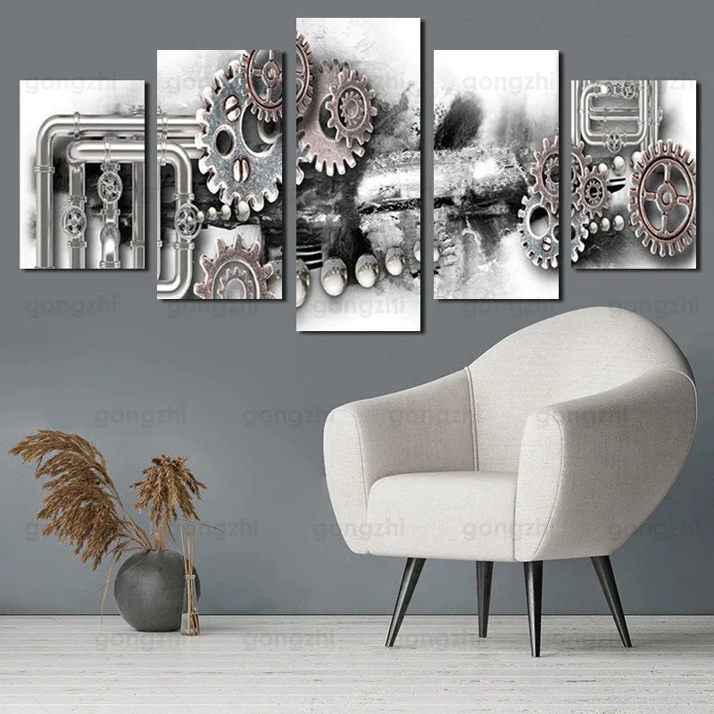 Ansicht 2 — Steampunk-Wandbild – Zahnrad Industriell