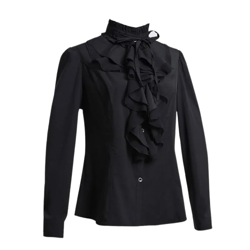 Steampunk-Bluse für Damen – schwarz