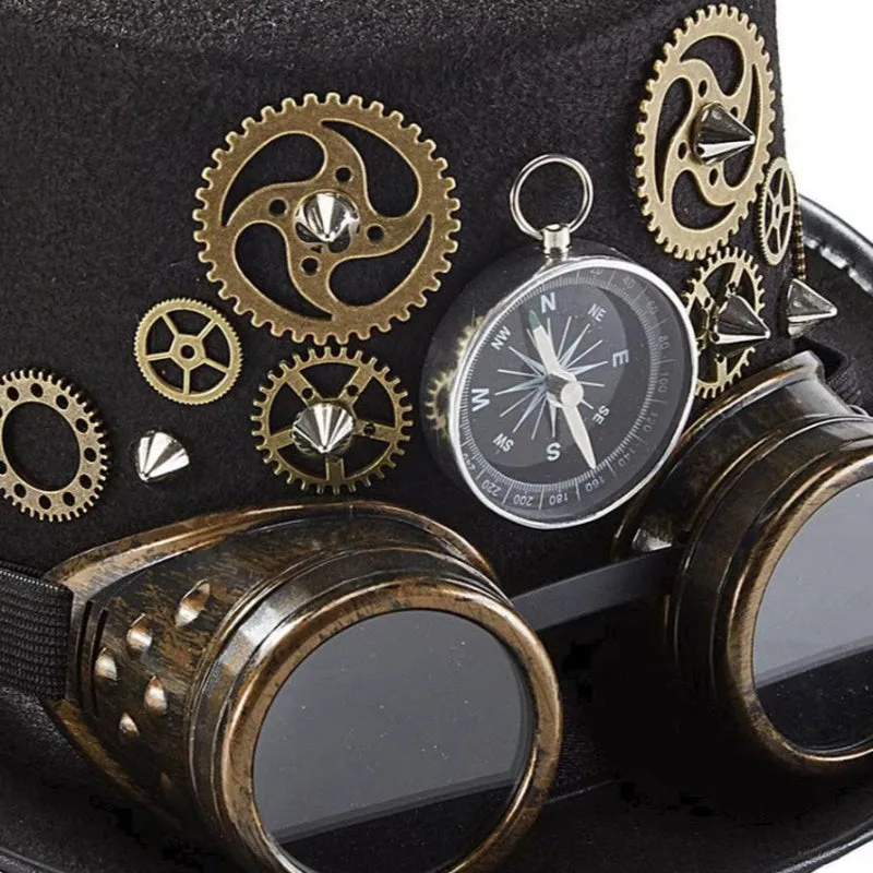 Ansicht 3 — Steampunk-Hut – mit Mechanische Motive