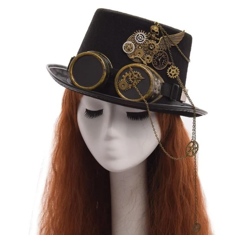 Ansicht 2 — Steampunk-Hut – mit Brille