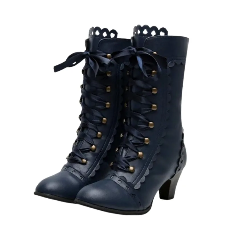 Steampunk-Stiefeletten – viktorianisch mit Schnürung