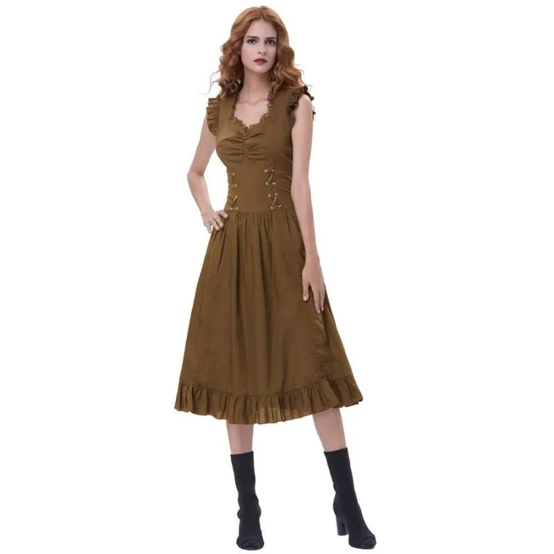 Ansicht 4 — Steampunk-Kleid – lang braun