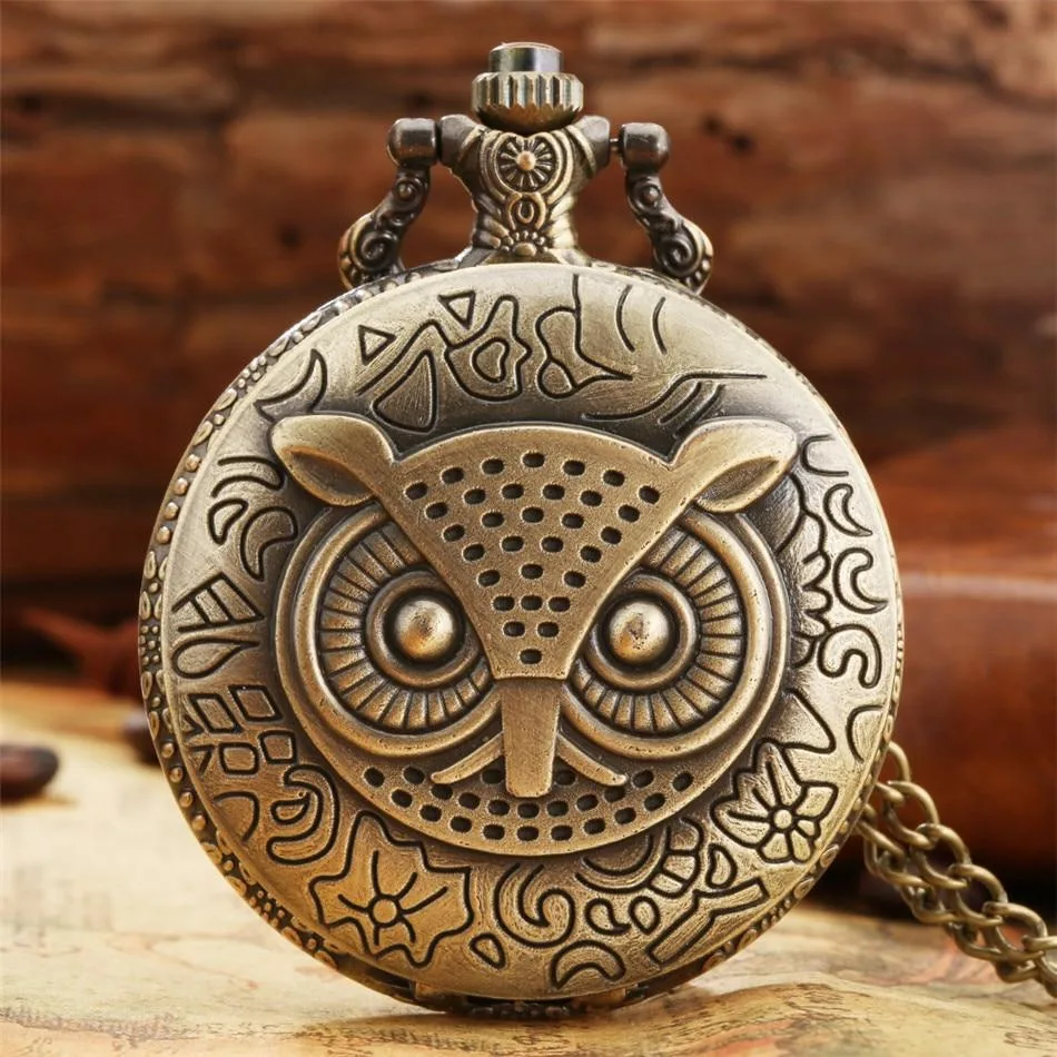 Ansicht 4 — Steampunk-Taschenuhr – Eulen