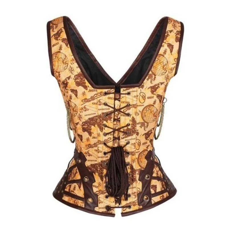 Ansicht 2 — Steampunk-Korsett – goldfarben