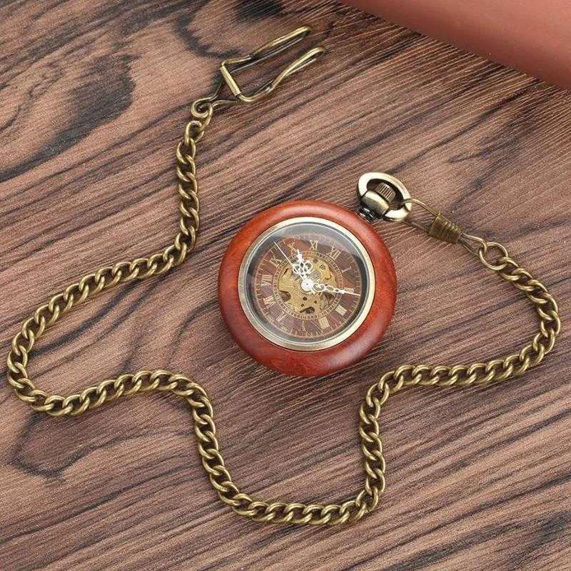 Ansicht 2 — Steampunk-Taschenuhr – aus Holz